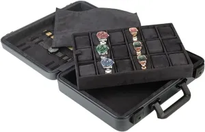 Box With Lock Exhibition Box Large west remind commodity deity Capacity Watch Organiser Men(B) Watch Box Watch Case Aluminum Watch Carrying Case Portable Watch Box Jewelry 