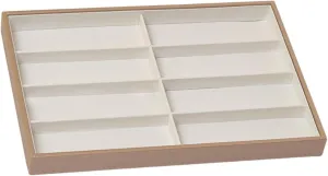 Box with Transparent Lid, 8-Compartment Eyewear Storage Tray for Glasses, Watches, Jewelry PU Leather shortwave Sunglasses Organizer 
