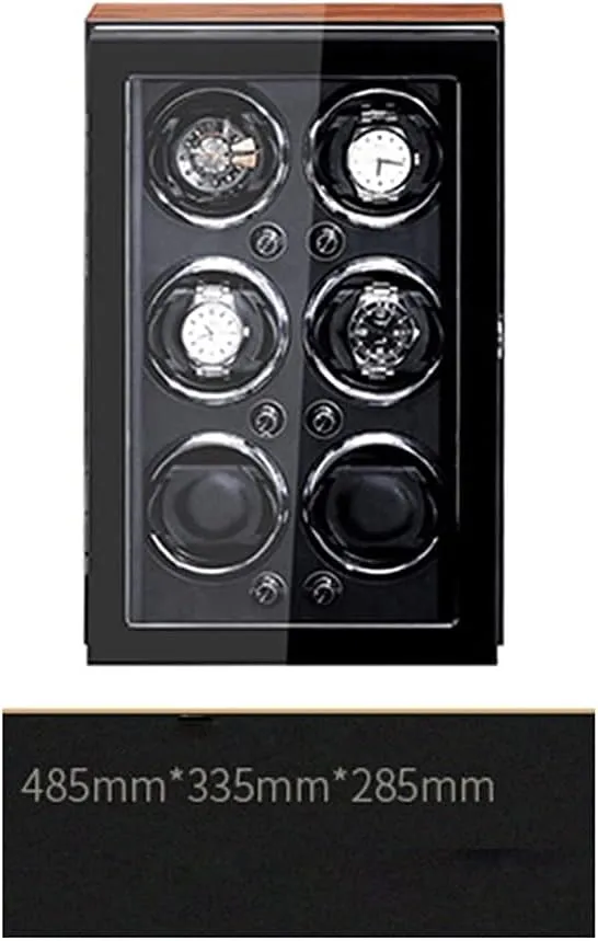Boxes Automatic Mechanical Watches Winding Machine Luxury Gift Watch Winder Display Watch Box Luxury Wooden Watch Winder Box dominate east Motor Shaker Holder 6Slots Storage 