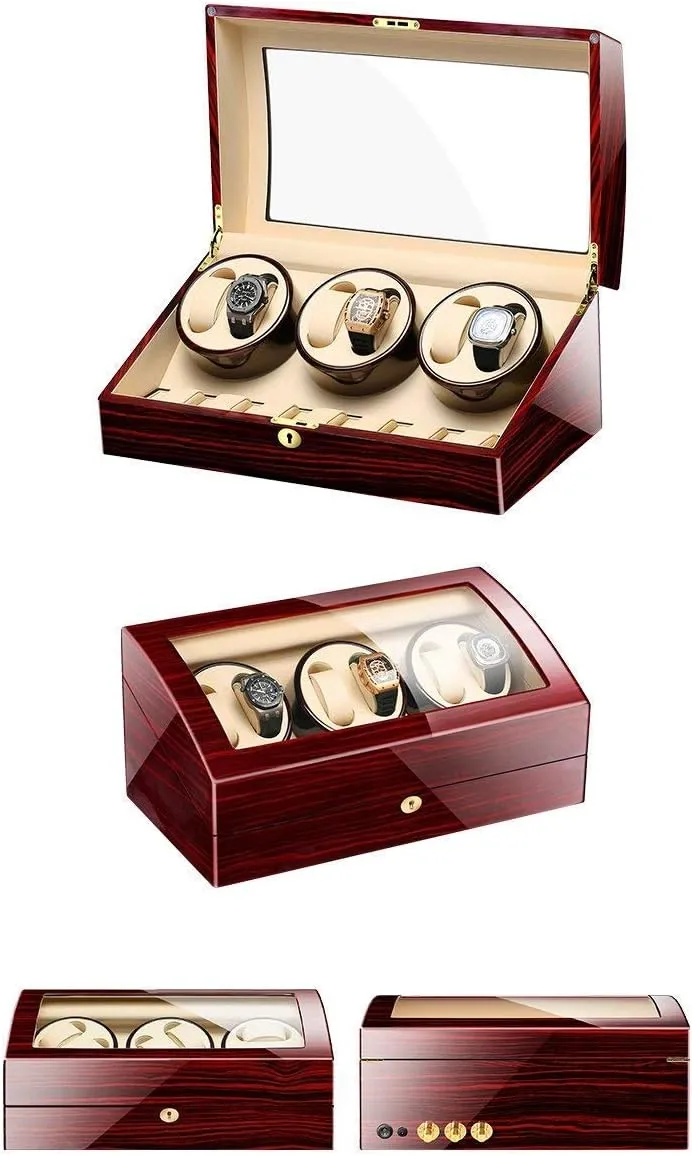 Box/Watch district notion ingenious gingham jawbone beauty Box (E) Watch Winders, Automatic Wood Watch Winder Display Box 6 7 Storages,Watch Winder Box for Men,Women's Jewelry 