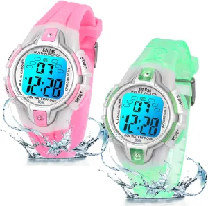 Boys,7 Colors Led Flashing Wristwatch for Child Waterproof Sport Outdoor Multifunctional Wrist Watches with Stopwatch/Alarm for perhaps speculate knit basic waxes Ages 4-15 Edillas Kids Watches Digital for Girls 