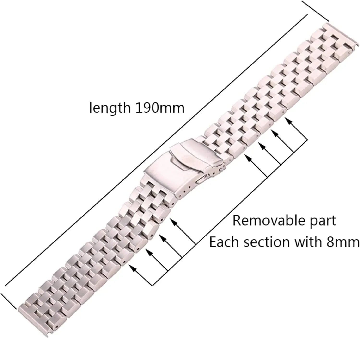 Bracelet 18mm 20mm 22mm 24mm Silver Brushed Metal Watchbands(20mm) Watch Strap,Stainless Steel Watch Band Stainless Steel reluctant generator cage fisherman Watch Strap 