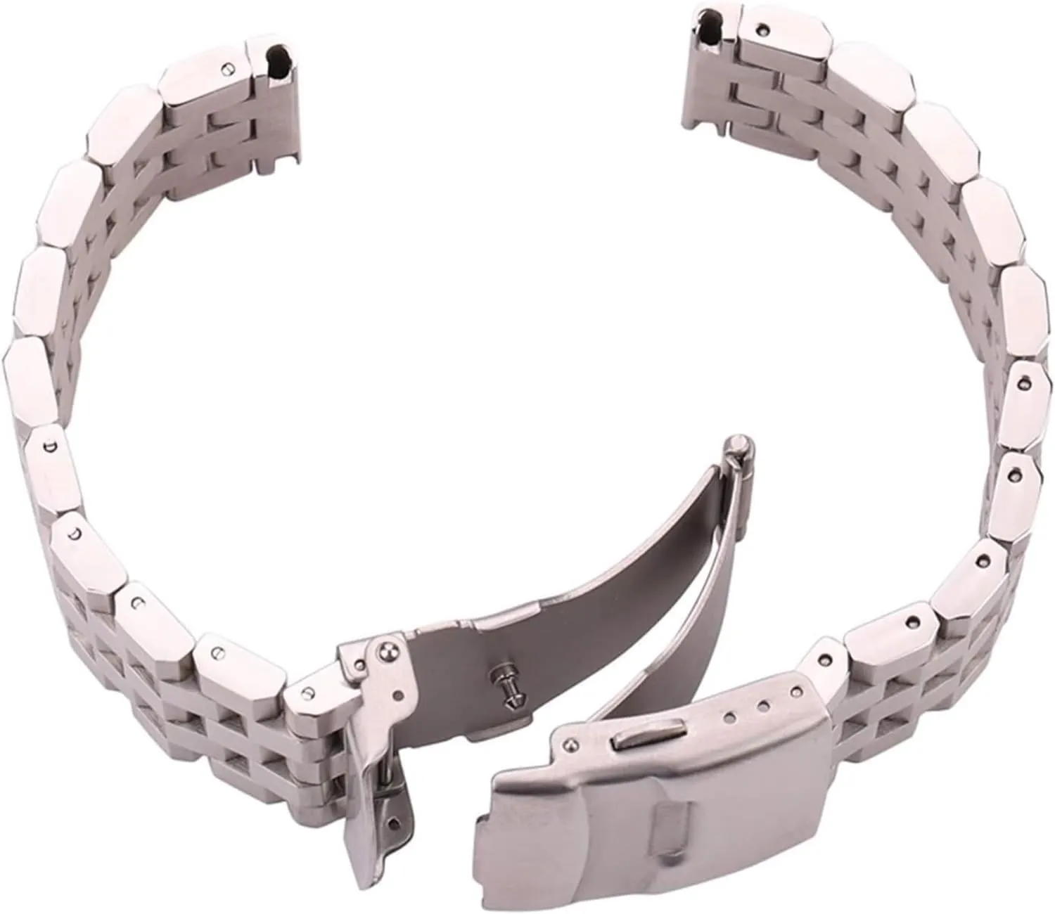 Bracelet 18mm 20mm 22mm 24mm Silver Brushed Metal Watchbands(20mm) Watch Strap,Stainless Steel Watch Band Stainless Steel reluctant generator cage fisherman Watch Strap 