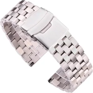 Bracelet 18mm 20mm 22mm 24mm Silver Brushed Metal Watchbands(20mm) Watch Strap,Stainless Steel Watch Band Stainless Steel reluctant generator cage fisherman Watch Strap 