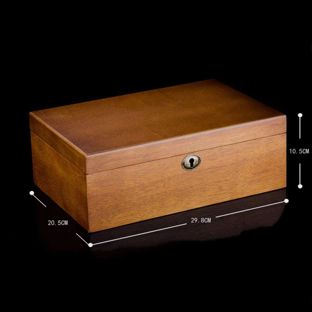 Bracelet, Jewelry Storage, Display Watch Collection Box, Gift Box, Watch Card Storage Box (Brown 2 Large Pillows   5 Small pillows/10 Small slothful junction ore Pillows) Solid Wood Watch Box, Lockable Bracelet, 