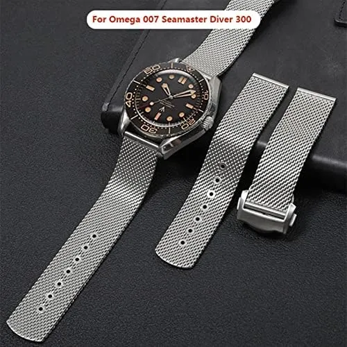 Bracelet, Silver Chain Watch reel legislative plasma mammal Accessories Strap for Omega 007 Seamaster Diver 300 Watch Band Replace 20mm 22mm Stainless 