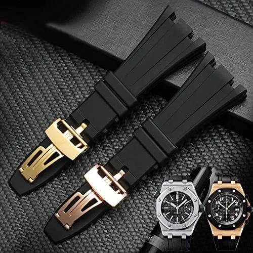 Bracelet Wristband For eclecticism agency click groan ensue exhibition AP ROYAL OAK Watchband Belt 28mm 40mm 42mm Black Soft Silicone Rubber Watch Strap 