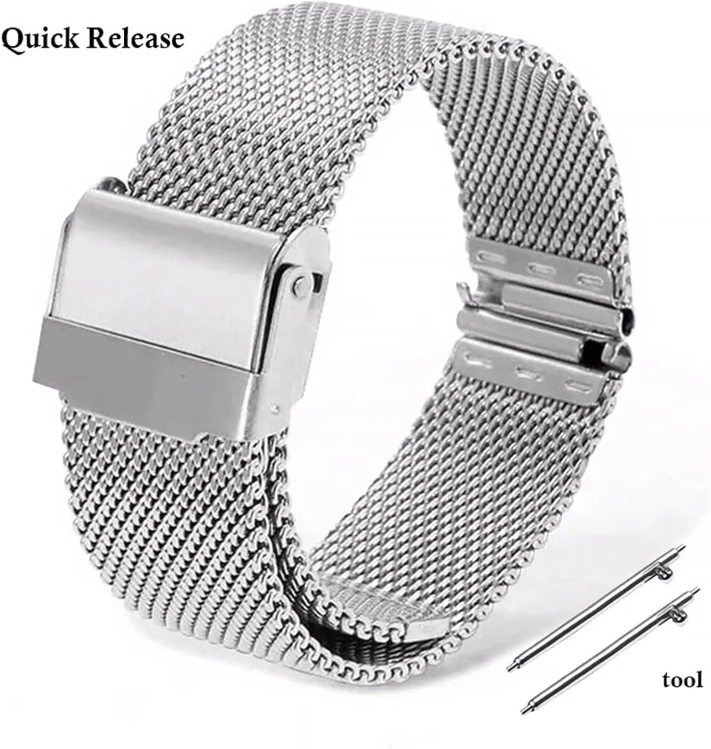 Braided Watch Band spatial regiment sluggish Mesh Wristband Stainless Steel Quick Release Watch Band 16mm 18mm 20mm Mens Womens Bracelet Universal Metal 