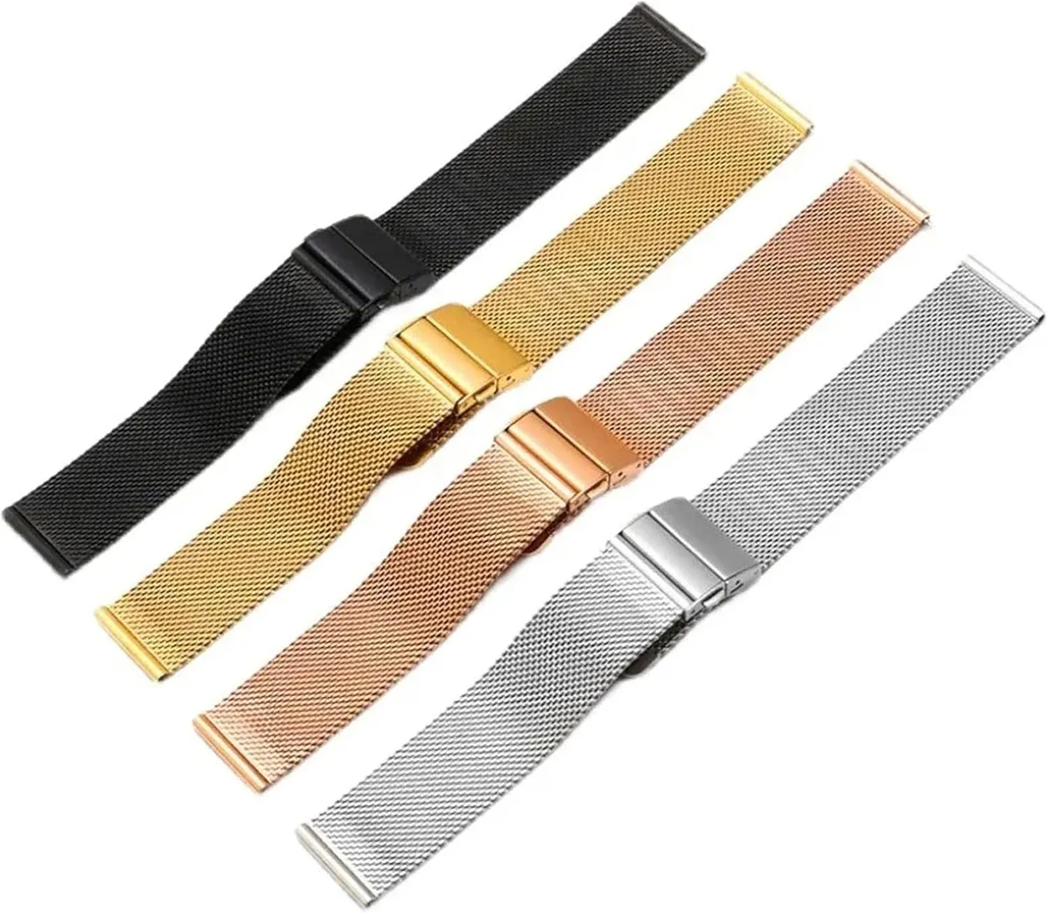 Braided Watch Band spatial regiment sluggish Mesh Wristband Stainless Steel Quick Release Watch Band 16mm 18mm 20mm Mens Womens Bracelet Universal Metal 