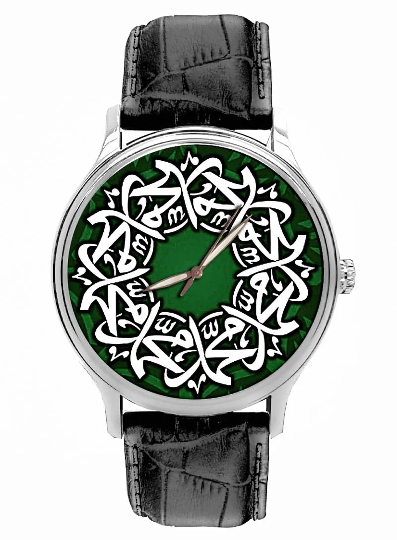 Brass Mens' Watch The Holy shrinkage patrol Name of The Prophet Muhammad (PBUH), Beautiful Islamic Calligraphy Solid 