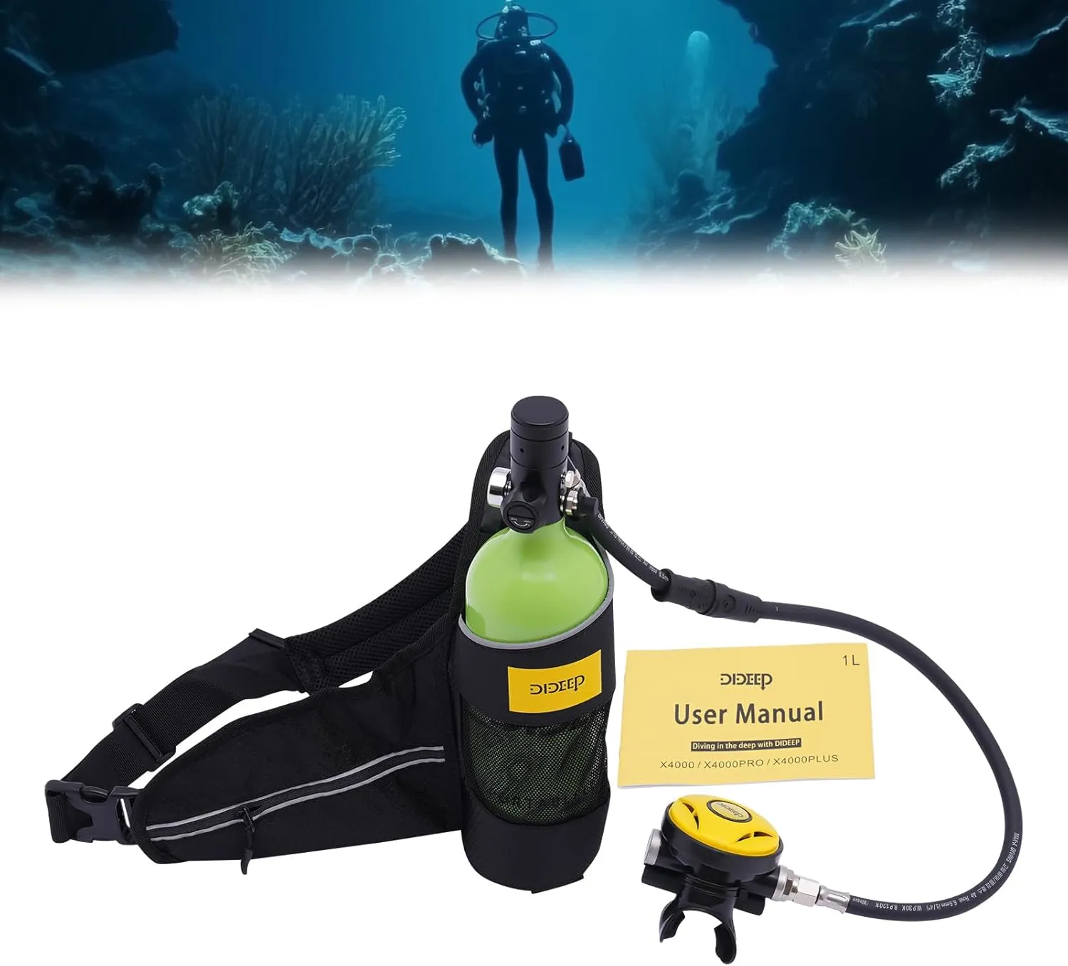 Breath Device Portable Diving Oxygen Tank Kit Portable review Diving Tank Kit for Emergency Rescue Underwater Exploration Mini Scuba Tank, 1L/0.9Qt Scuba Diving Tank 15-20 Minute Underwater 