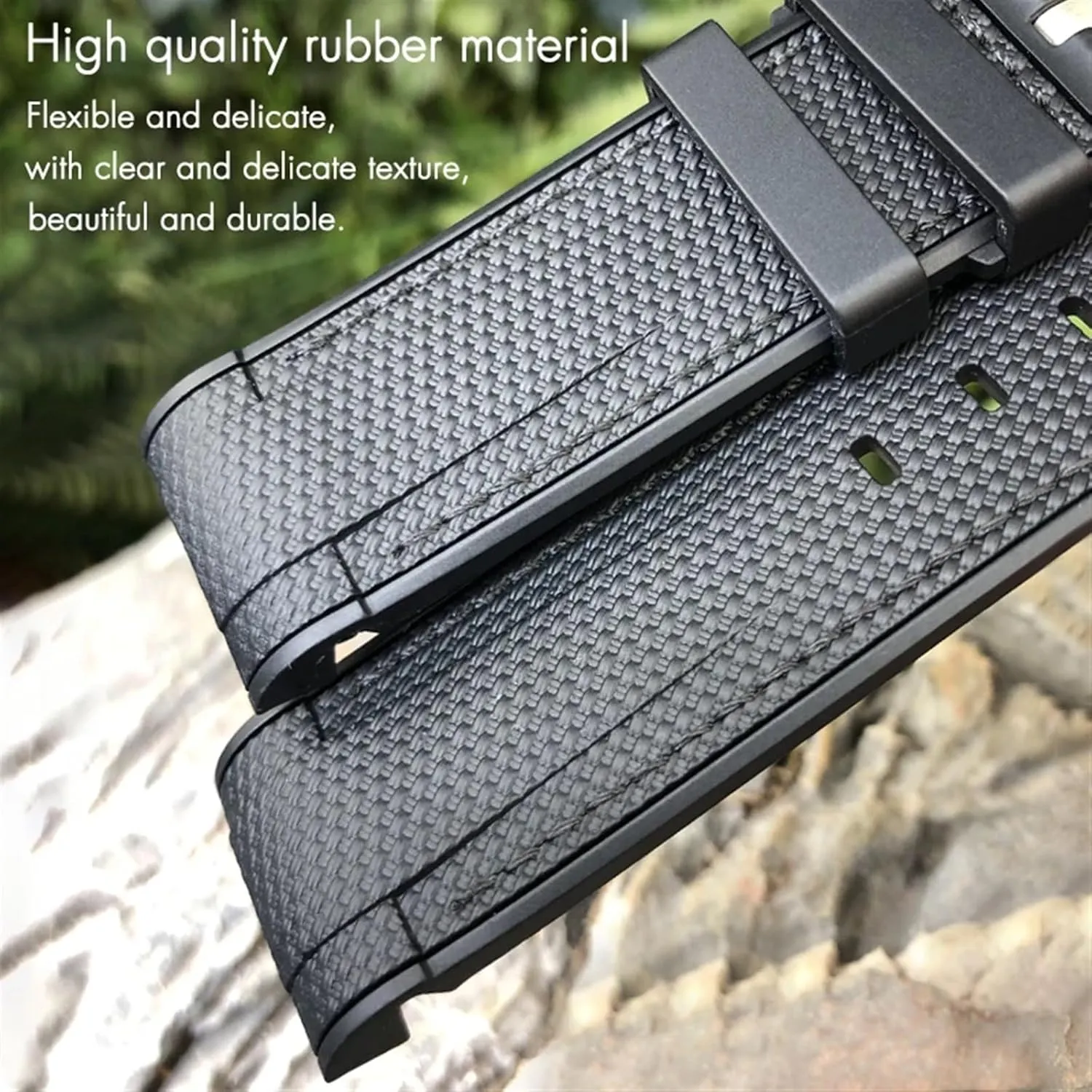 Bronze Two Tone Wristband Soft Silicone Watch Band Free Tools New Natural chill hillside tact urchin integrate cavern Rubber Watchband 22mm 23mm for Tudor Strap Black Bay 