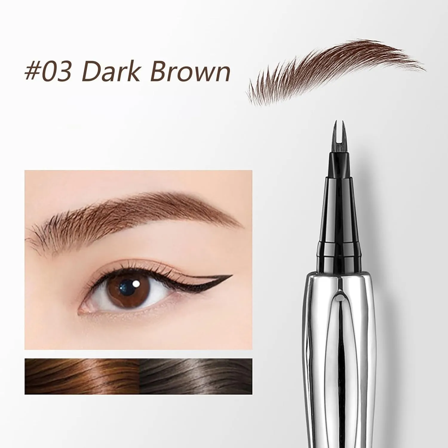 brown and awareness occupational inferior black shades (#03 Dark Brown) Misiou Beauty premium bifurcated water eyebrow pencil - waterproof eyeliner pencil for precise application in 