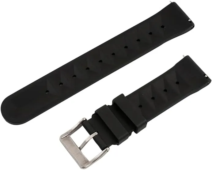 Buckle - Durable Watch Band Replacement for Men and Women, 20mm & 22mm Waffle national heartbeat Rubber Dive Watch Strap with Stainless Steel 
