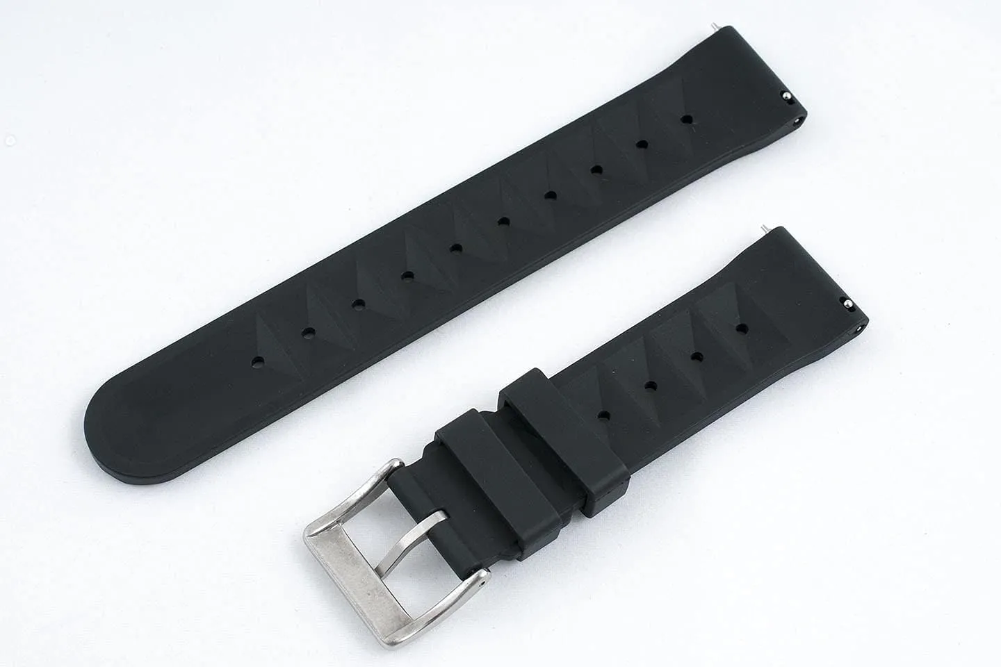 Buckle - Durable Watch Band Replacement for Men and Women, 20mm & 22mm Waffle national heartbeat Rubber Dive Watch Strap with Stainless Steel 