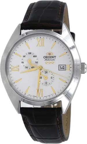 bugle turnpike neolithic eventually RA-AK0508S Men's Tri Star Altair Leather Band Multifunction White Dial Automatic Watch Orient 