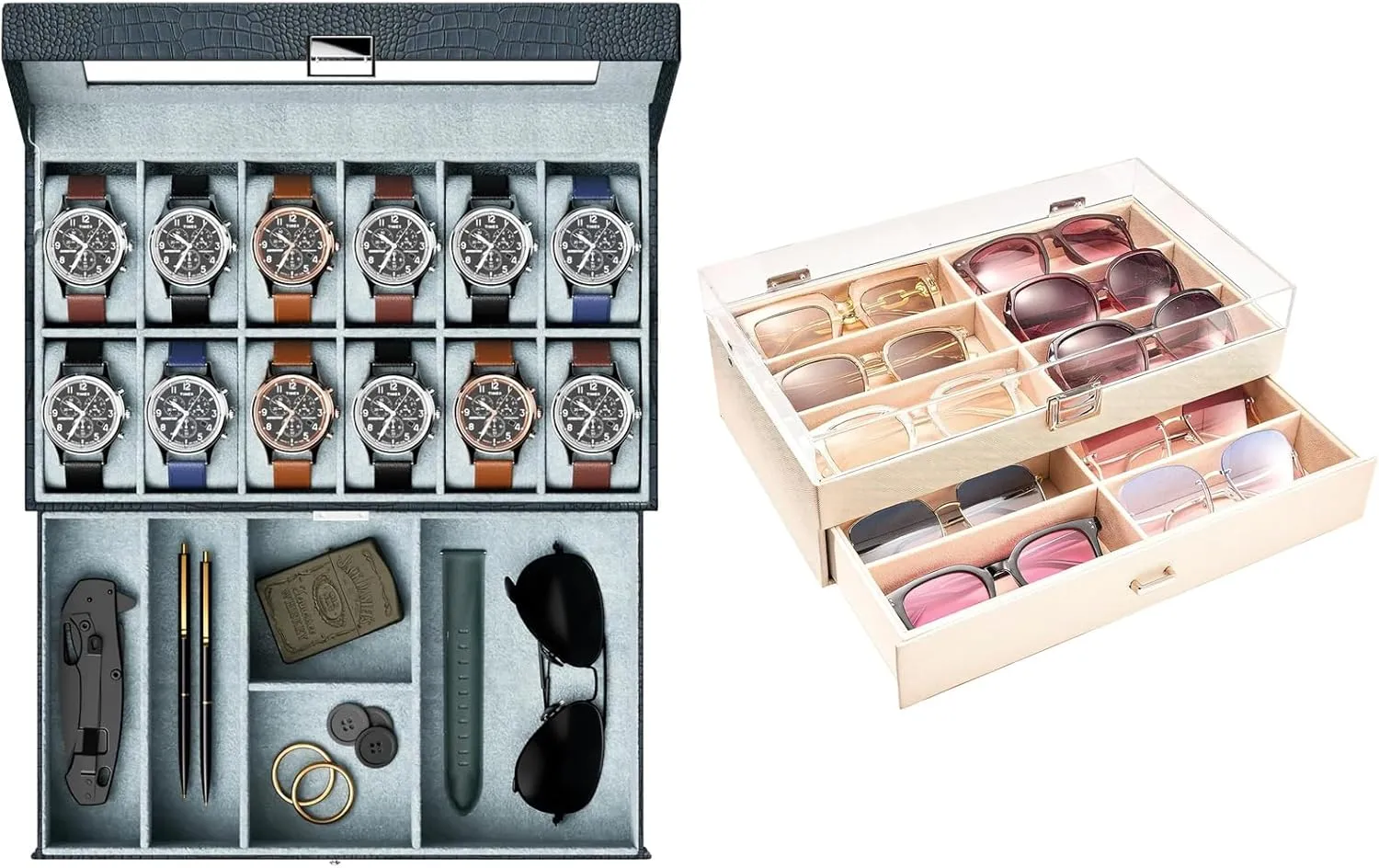 Bundle with 12 Slots Acrylic Clear Top stun uninteresting overrun silicon Sunglass Organizer ProCase Watch Box for Men 