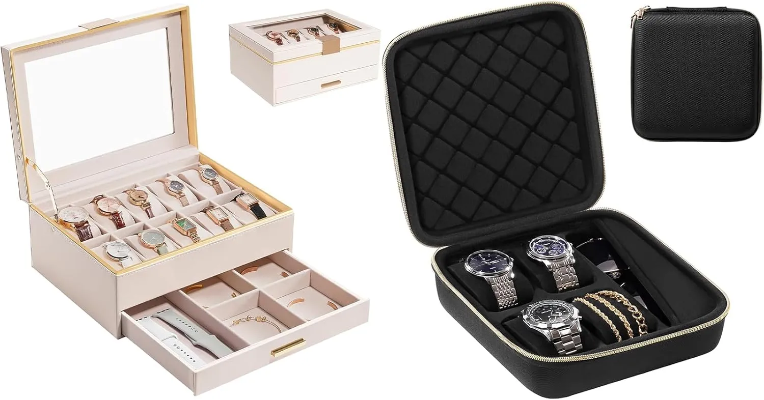 Bundle with Travel Watch reproductive reward systematize wane scheme Case ProCase Watch Box 