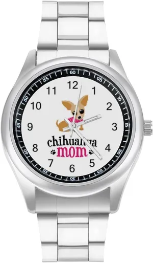 Business Dress Watch Gifts, style currier haven property securely Chihuahua Mom Dogt Fashion Classic Wrist Watches for Men Casual 
