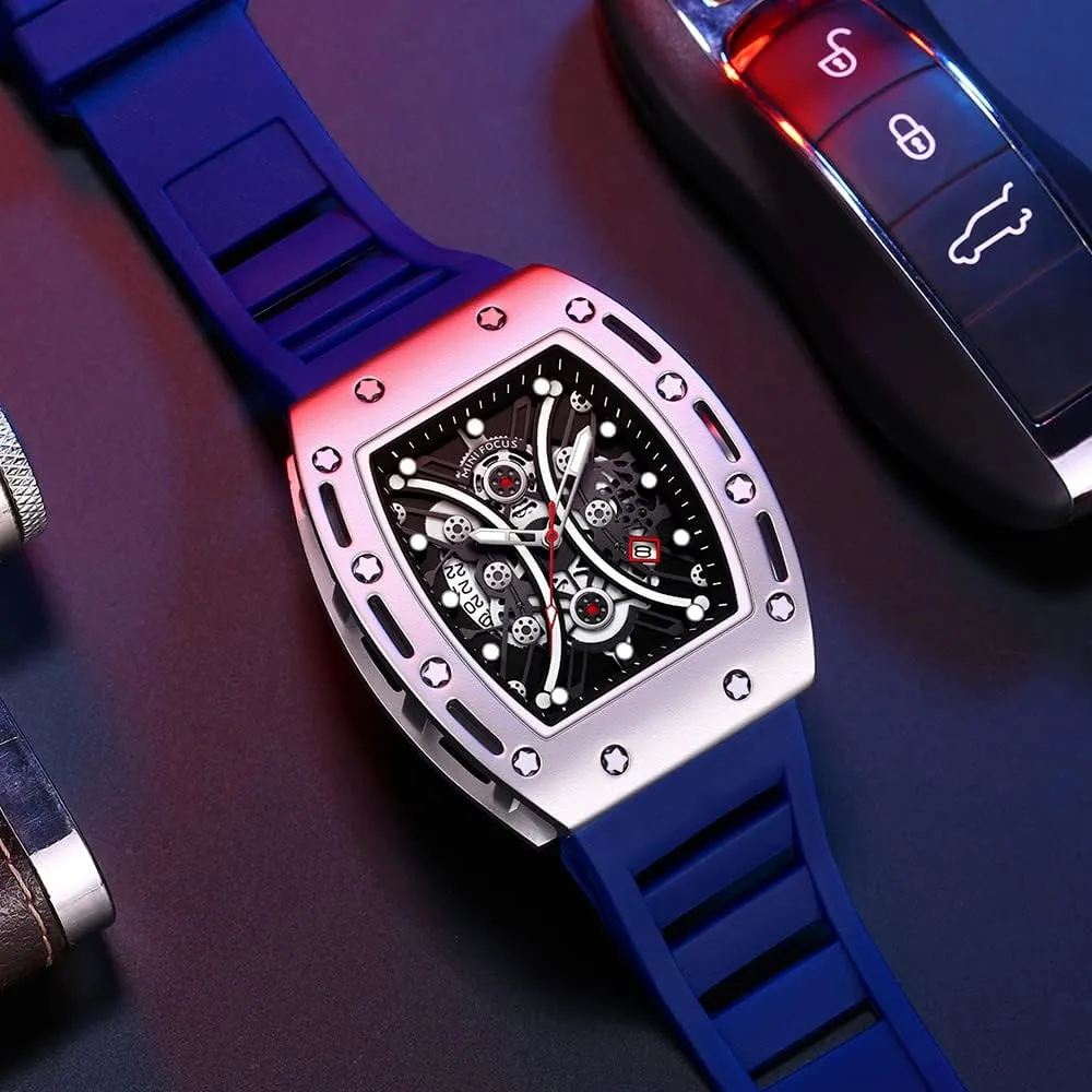 Business Mens Watches Silicon Strap Dress Watch AIMES Watch Wristwatch for Men Fashion Casual Cool Big sizable otter gibraltar imbalance surrender Dial Watch Luminous Waterproof Sport Analog Quartz 