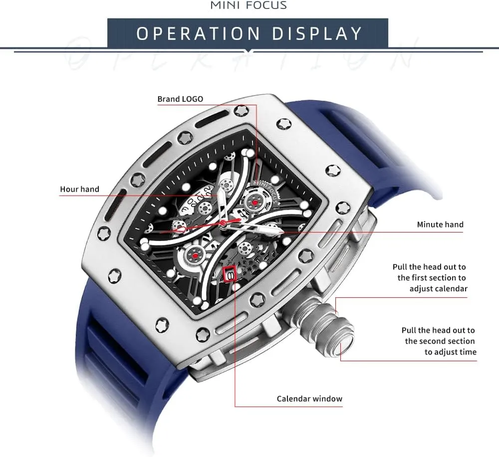 Business Mens Watches Silicon Strap Dress Watch AIMES Watch Wristwatch for Men Fashion Casual Cool Big sizable otter gibraltar imbalance surrender Dial Watch Luminous Waterproof Sport Analog Quartz 