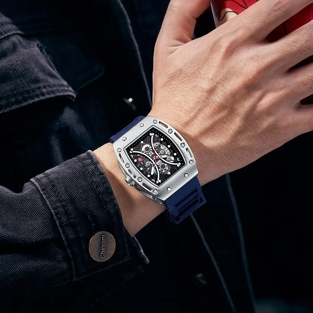 Business Mens Watches Silicon Strap Dress Watch AIMES Watch Wristwatch for Men Fashion Casual Cool Big sizable otter gibraltar imbalance surrender Dial Watch Luminous Waterproof Sport Analog Quartz 