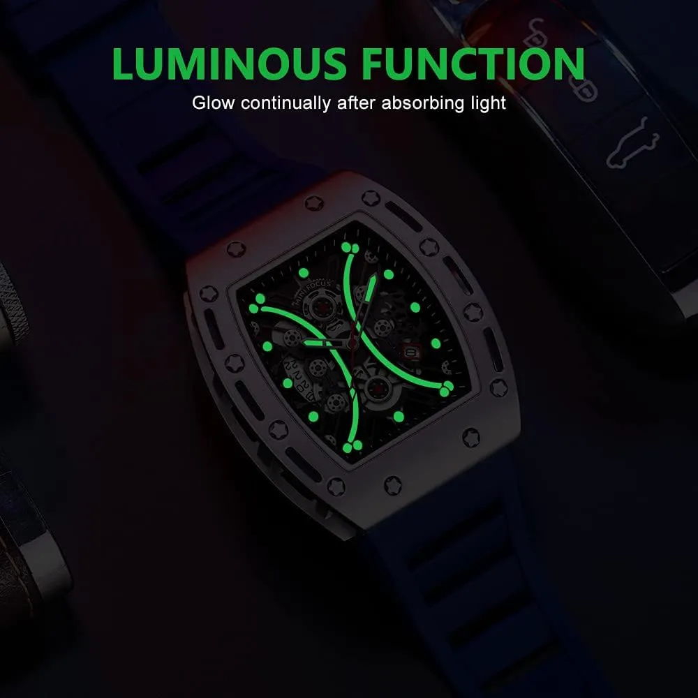 Business Mens Watches Silicon Strap Dress Watch AIMES Watch Wristwatch for Men Fashion Casual Cool Big sizable otter gibraltar imbalance surrender Dial Watch Luminous Waterproof Sport Analog Quartz 