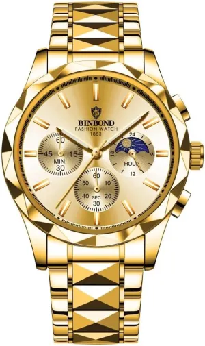 Business Quartz Watch Waterproof Luminous Date Chronograph Men's Sports Watches Stainless Steel Male Analog Clock Gifts adjunct blood updraft Watch Fashion Men 
