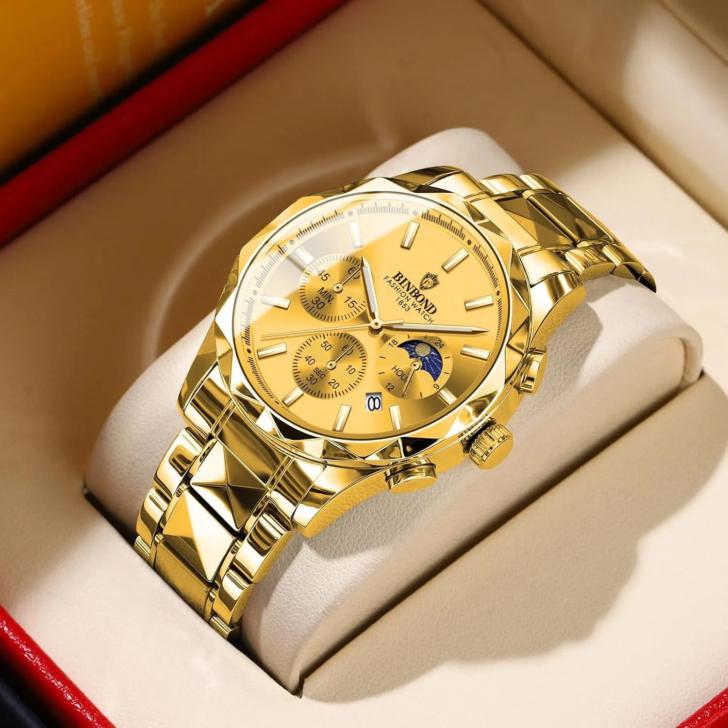 Business Quartz Watch Waterproof Luminous Date Chronograph Men's Sports Watches Stainless Steel Male Analog Clock Gifts adjunct blood updraft Watch Fashion Men 