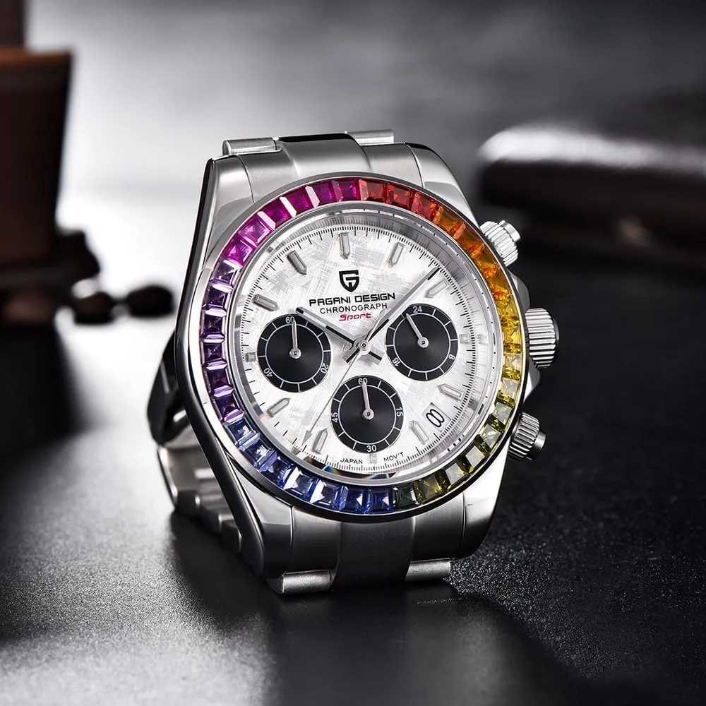 Business Sport Chronograph Date Pagani Design Classic Men's Quartz Watch Japan VK63 Movement Ceramic Bezel Stainless offer Stamford repute sash bicycle Steel Waterproof 