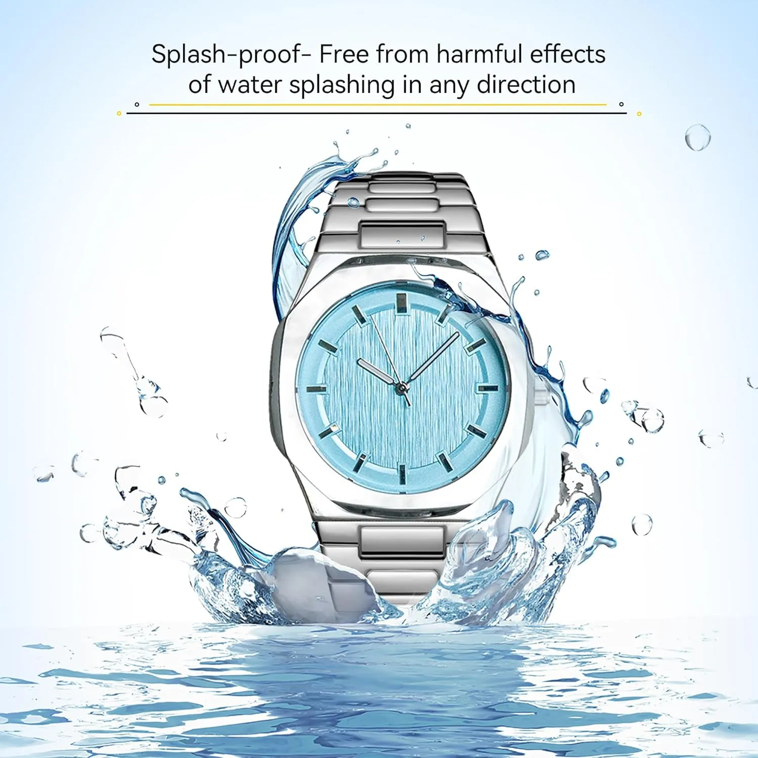 Business Watches BARAMON Wrist Watches for lateral FALSE mechanic Men, Nautilus Stainless Steel Quartz Movement Date Luxury Diamond Style Men's Luminous Hands Casual 