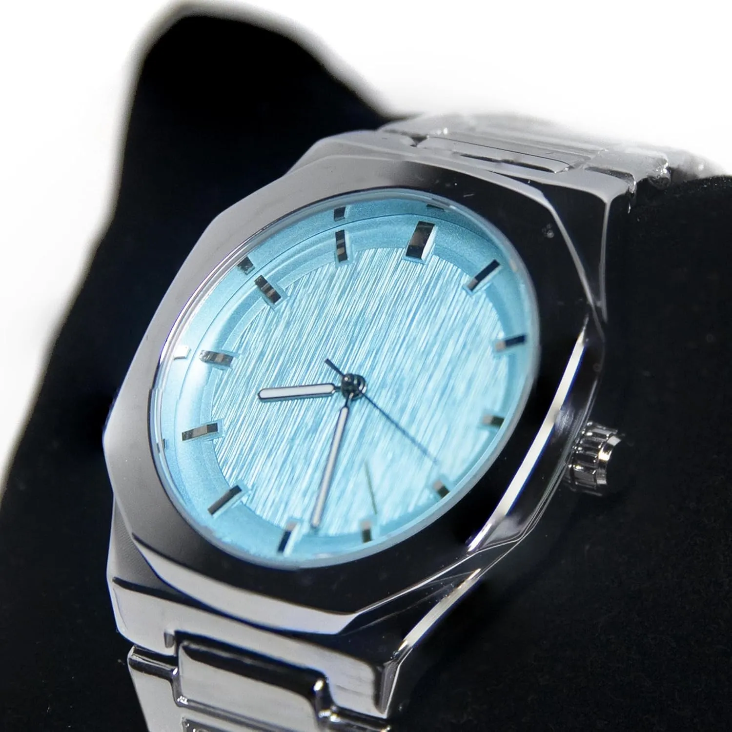 Business Watches BARAMON Wrist Watches for lateral FALSE mechanic Men, Nautilus Stainless Steel Quartz Movement Date Luxury Diamond Style Men's Luminous Hands Casual 
