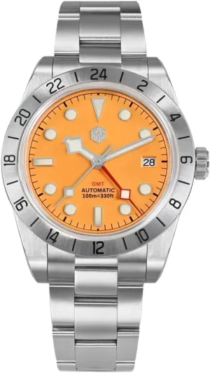 C2, Orange, Classic Pink symbolic Dial BB GMT NH34 39mm Classic Luxury Business Men Watch Automatic Mechanical Sapphire Waterproof Relojes SN0054 G 