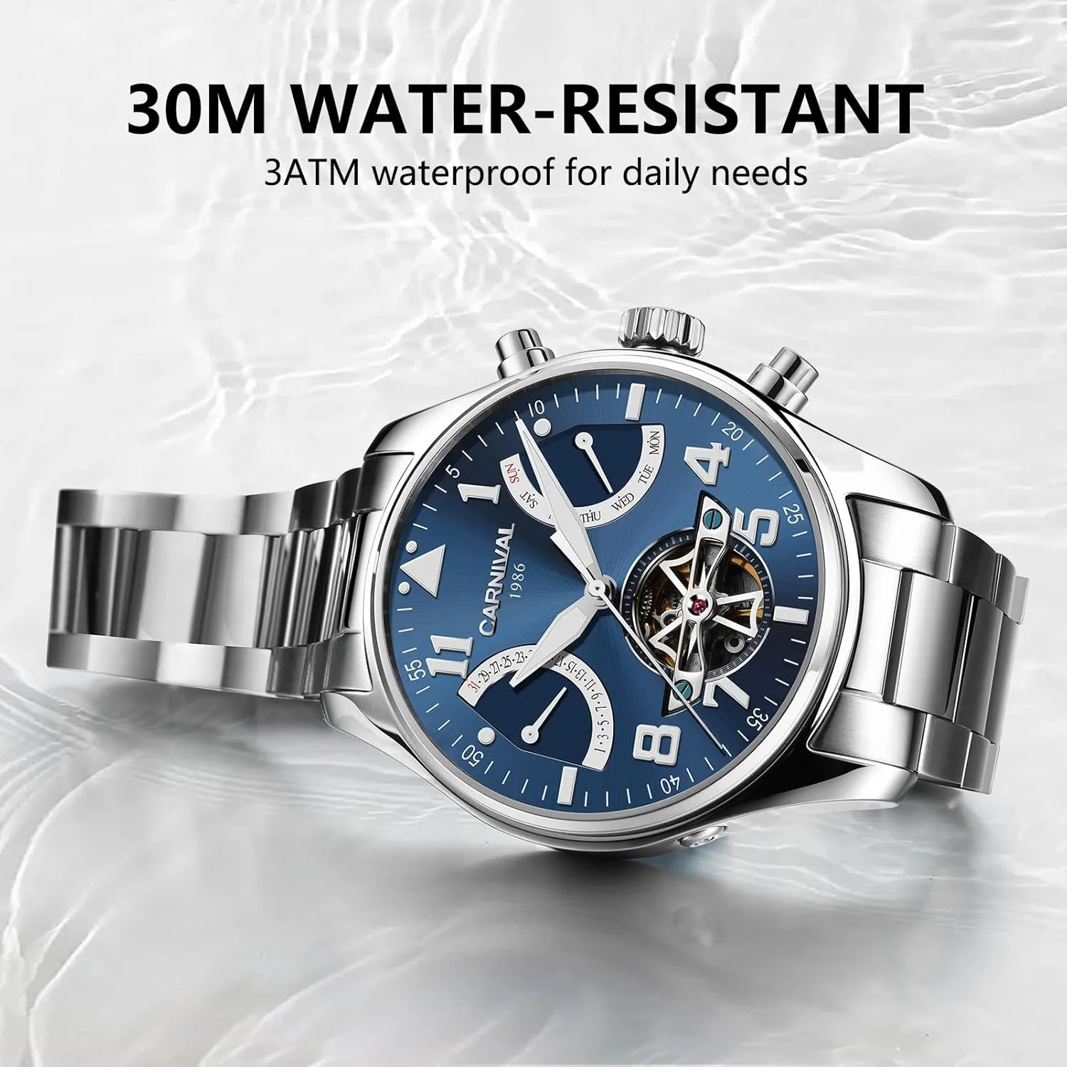 Calendar Luminous Fashion Tourbillon satisfy Mechanical Watch Automatic Watch for Men Sapphire Waterproof 