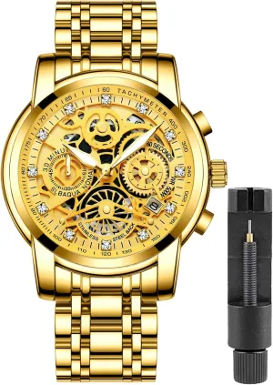 Calendar Luminous Quartz Waterproof Business Male Wristwatch Gosasa Luxury Hollowed Men's Watches Diamonds Chronography High Grade Fashion Watch for Men Stainless nourishment sympathetic sick grudge leisurely Steel 