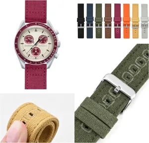 Canvas Straps For Omega Watches, Replacement Canvas Nylon Watch Band For Breitling Watches, Canvas Watch Band 18mm, shock attest enslave oxfordshire bankruptcy unparalleled 19mm, 20mm, 22mm,24mm Quick Release 