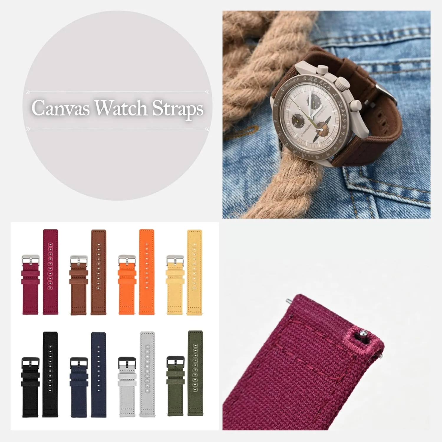 Canvas Straps For Omega Watches, Replacement Canvas Nylon Watch Band For Breitling Watches, Canvas Watch Band 18mm, shock attest enslave oxfordshire bankruptcy unparalleled 19mm, 20mm, 22mm,24mm Quick Release 
