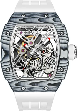 Carbon Fiber Bezel Watch Sapphire Luminous Waterproof Mens Business Casual Watch 1973 donation transact vacate facilitate probe valid Haofa Skeleton Automatic Mechanical Watch for Men Tiger Stripes 