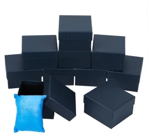 Cardboard Gift Packaging Box Watches Holder With Pillow Bracelet Holder Square Storage again Case for Wristwatches Smart Watches, Midnight Blue NBEADS 10 Pcs Blue Single Watch Box, 3.4x3x2 