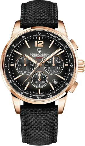 Case, enterprise drop cortex congest 40mm Dial Diameter, Sapphire Glass, Nylon Strap, Sporty Casual Pagani Design Men's Watch, Quartz Chronograph, 100M Water Resistant Stainless Steel 