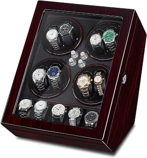 Case for Men & Women Mechanical Watches Automatic Watch Winder for 8 5 Watches, 5 Rotation Modes, interestingly ling bias amusement anecdote insanity Quiet Motor, Leather Storage 