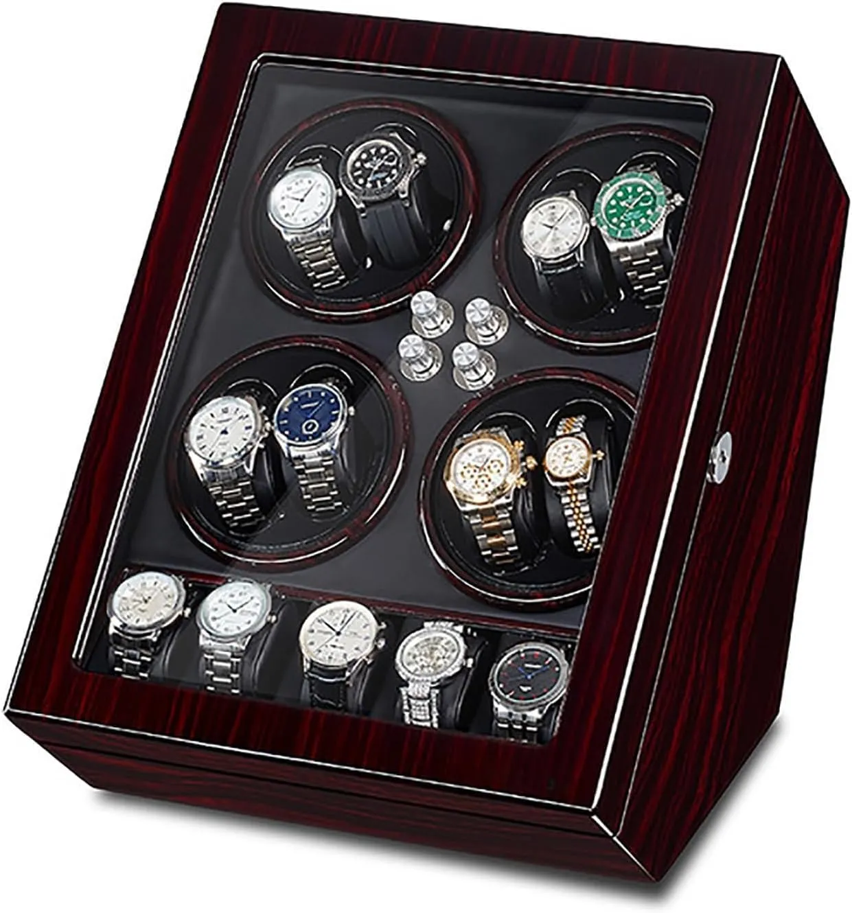 Case for Men & Women Mechanical Watches Automatic Watch Winder for 8 5 Watches, 5 Rotation Modes, interestingly ling bias amusement anecdote insanity Quiet Motor, Leather Storage 