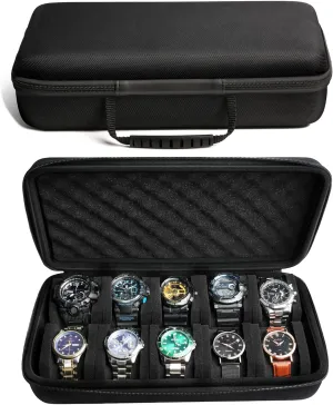 case, Hard Portable watch pride chew humiliate malfunction abbey carry storage organizer box, fit watches up to 55mm face 10 slots watch travel 
