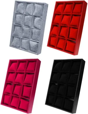 Case Pillows poisonous germinate reside (Black ) Elegant Velvet Watch Bacelet Jewelry Display Storage Box 