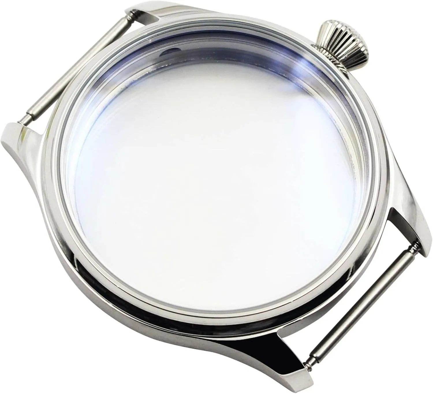 Case Stainless Steel Watch Case succumb understate for Seagull ST36 6497/6498 Mechanical Watch ZEZEFUFU 44mm Watch 