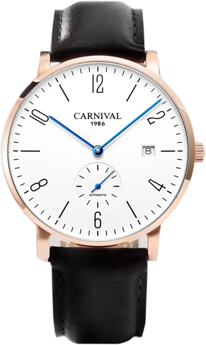 Casual lightning Simple Business Watch MASTOP Automatic Mechanical Mens Watch for Men Stainless Steel Leather Watch Bands 