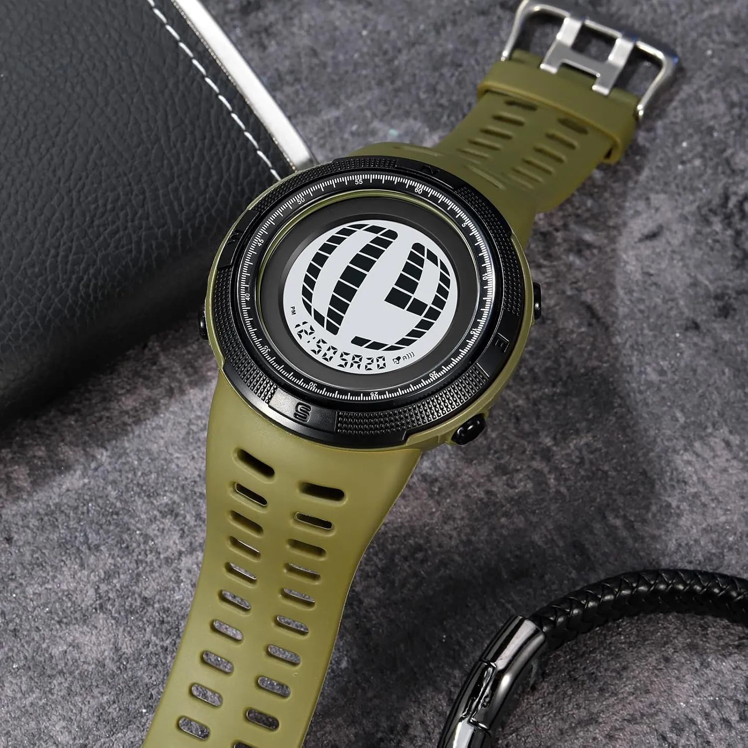 Casual Wristwatch 5Bar Waterproof Fashion Male Watches Gosasa Military Camouflage LED Digital Watches Multifunction Sport Watch cretaceous for Men Chronograph Alarm 