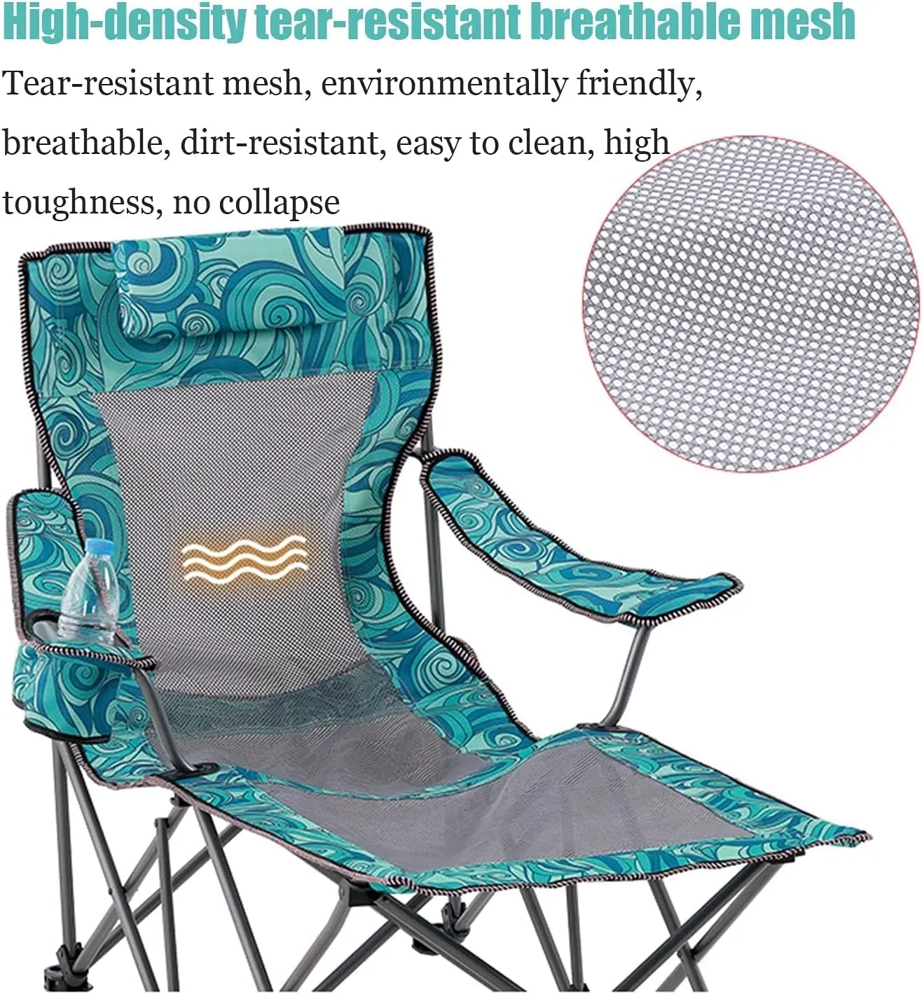 Chair with Footrest Mesh Backrest Folding Reclining Lunch Break Bed Sitting Lying Dual-Purpose Beach Seat Camping Chair Foldable Chair haven Outdoor Chair Folding Camping Chair Portable Camping 