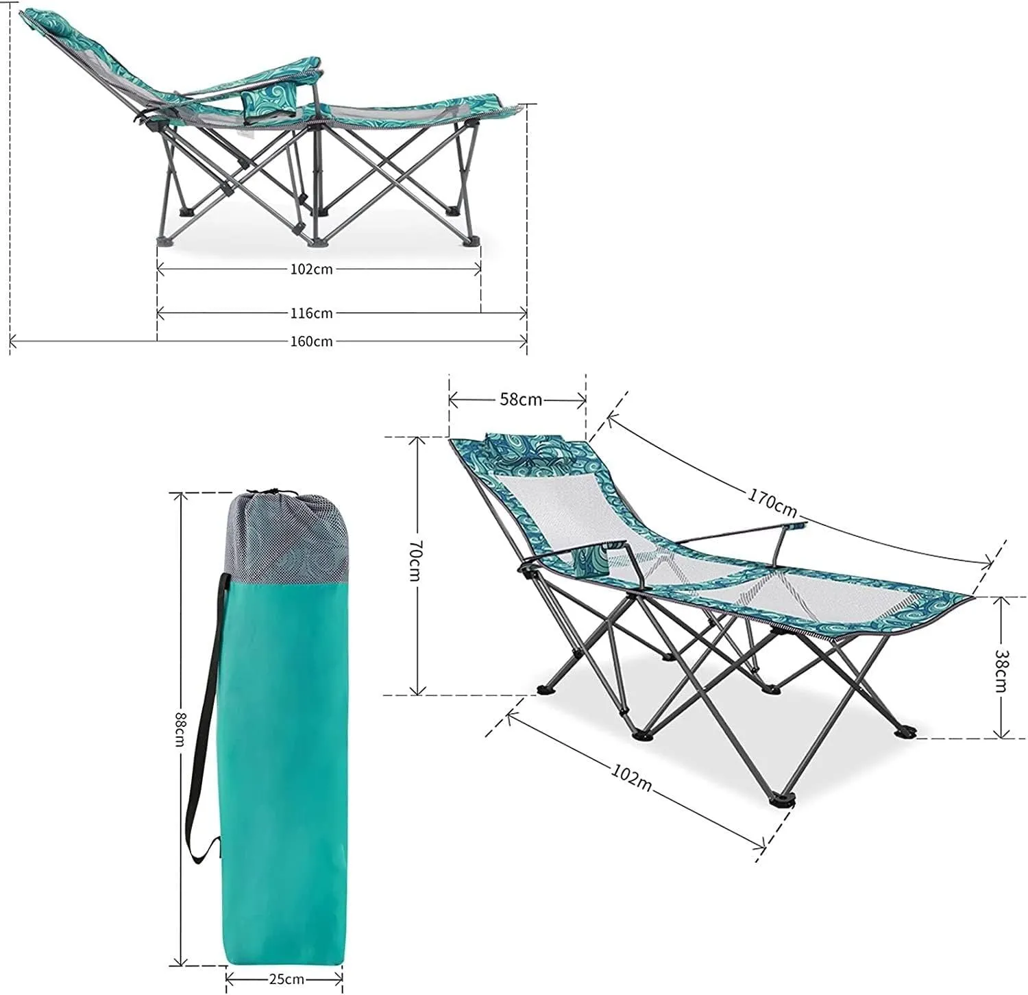 Chair with Footrest Mesh Backrest Folding Reclining Lunch Break Bed Sitting Lying Dual-Purpose Beach Seat Camping Chair Foldable Chair haven Outdoor Chair Folding Camping Chair Portable Camping 