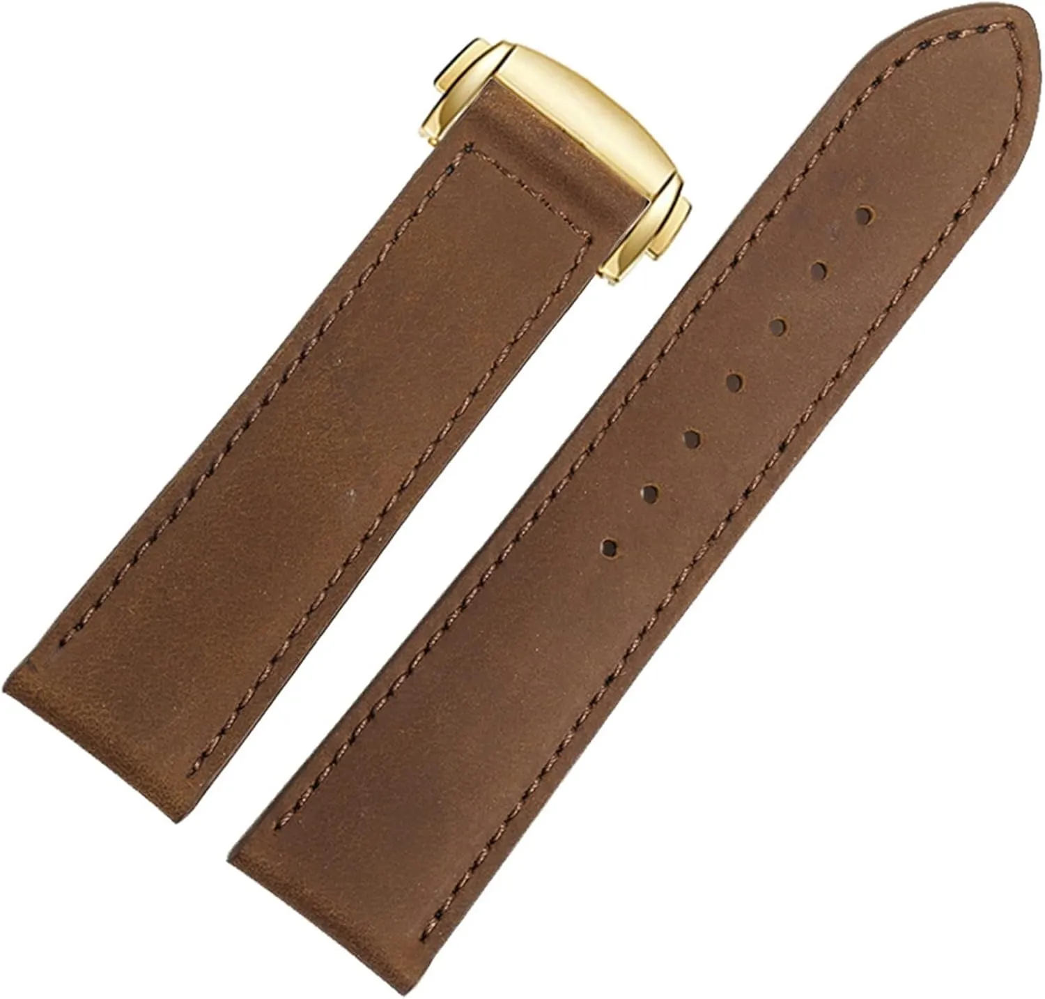 chimpanzee Hamilton Kaqi Field Aviation Frosted Folding Buckle Watch Chain 20mm 22mm Strap (Color : 25-12mm, Size : 22mm) Genuine Leather Watch Band for 